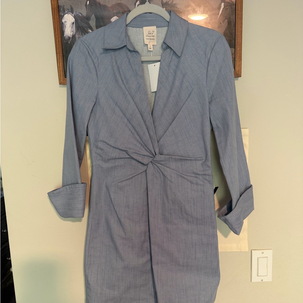 Cinq a Sept Light Blue Long Sleeve Dress